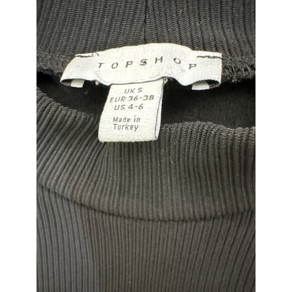 Topshop Black Ribbed Turtleneck Blouse - Picture 4 of 9